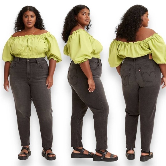 Levi's Women's High Rise Mom Jean In Dark Gray - Picture 1 of 8